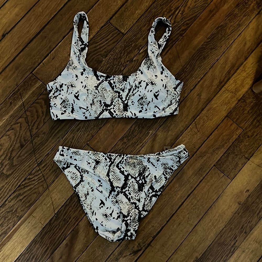 Snake skin patterned bikini